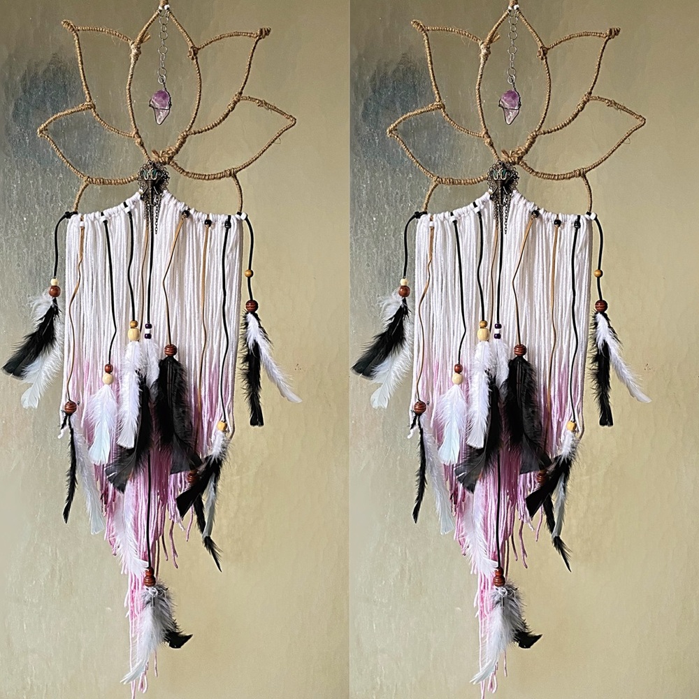 Handmade Lotus Dreamcatcher - Picture 1 of 5